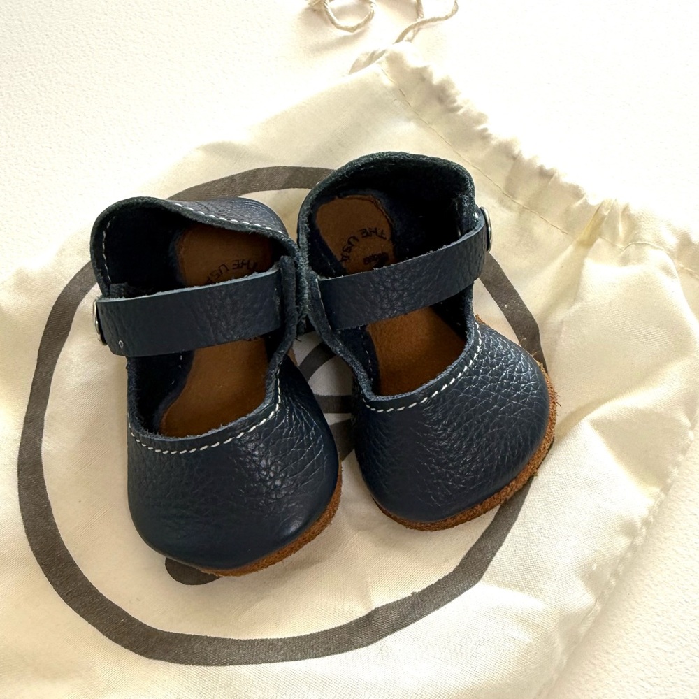 Handmade Navy Leather Shoes